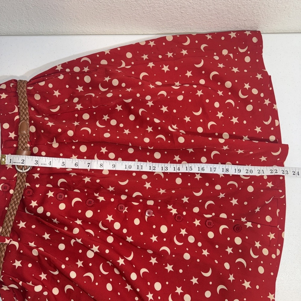 Modcloth Skirt Red Moon & Stars Large Whimsigoth Witch Cottage Core NWT - Picture 12 of 16